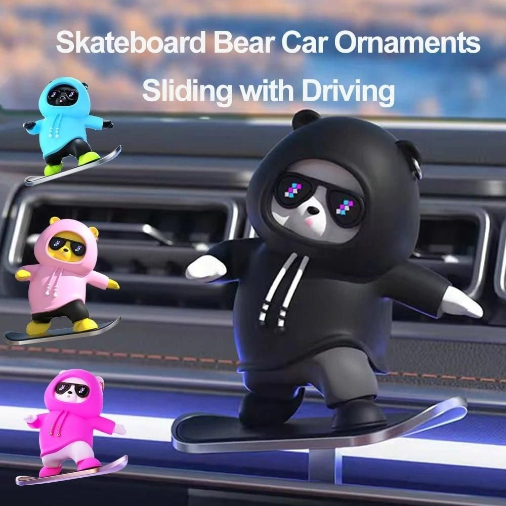 Cartoon Skateboard Bear Decoration for Car