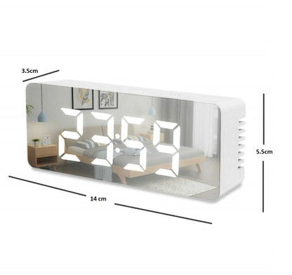 Digital Mirror Clock LED Display Alarm Cock Home Improvement